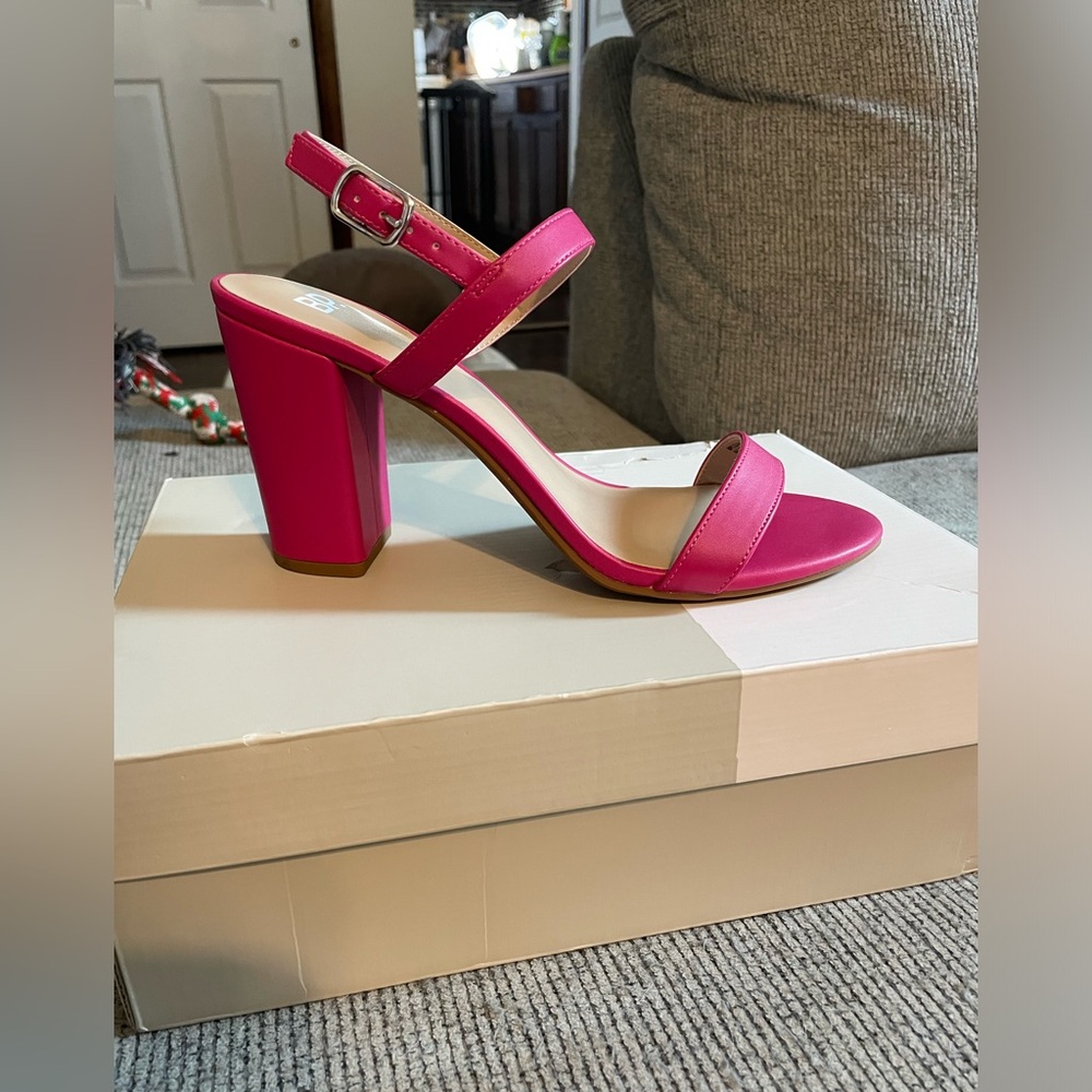 NIB BP Lula Pink Slingback Block Strappy Heels Size 9 - Picture 6 of 12
